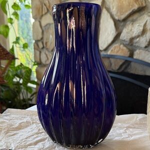 Elegant Blue Glass Vase